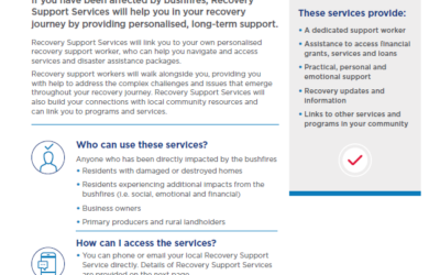 Bushfire Recovery Support Services Fact Sheet