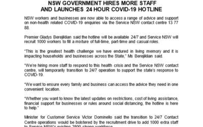 24 Hour COVID-19 Hotline for non-health enquiries