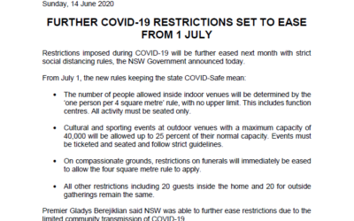 Further COVID-19 Restrictions Set To Ease From July 1