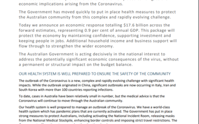 Australian Government Economic Responses to COVID-19